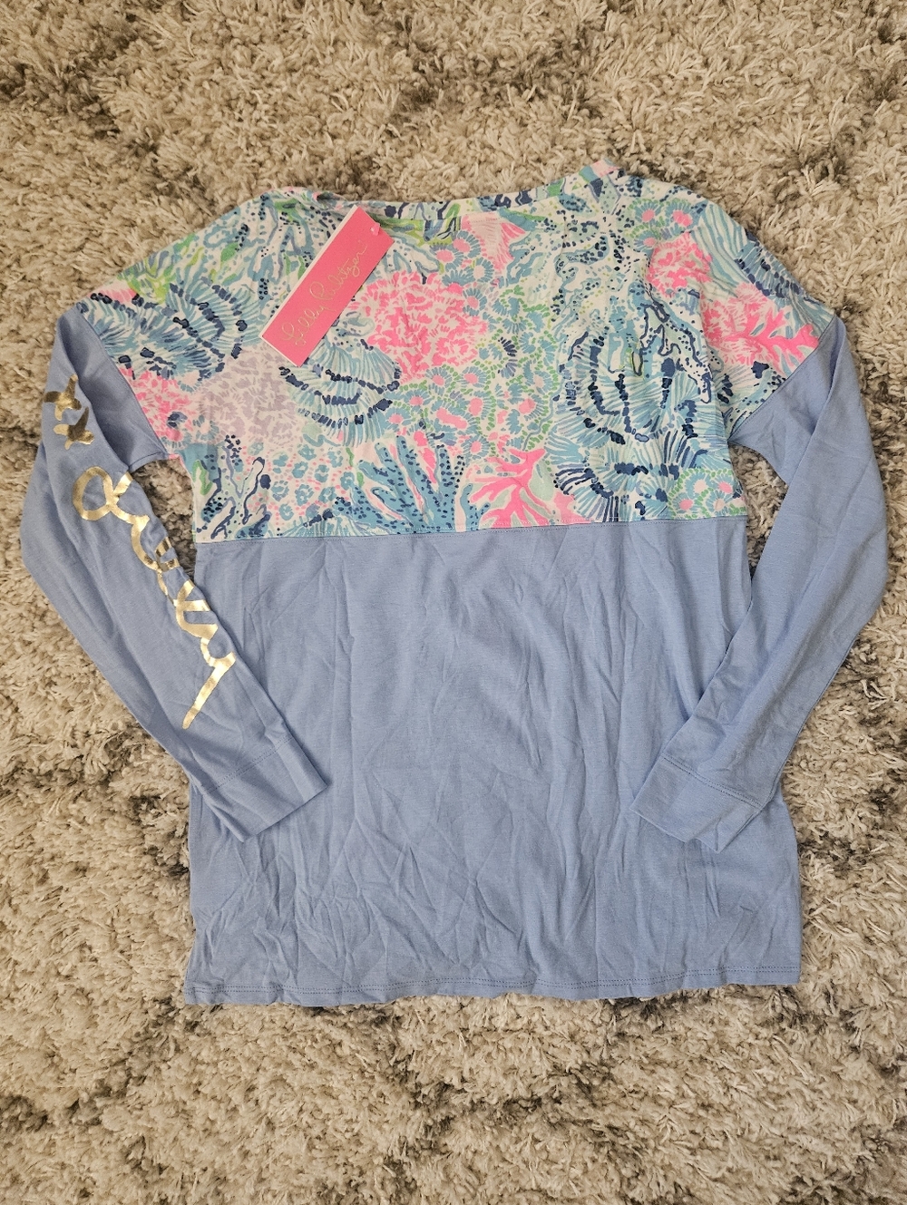 NWT Lilly Pulitzer Finn Long Sleeve Top Multi Sink Or Swim, Size XXS - Picture 3 of 4